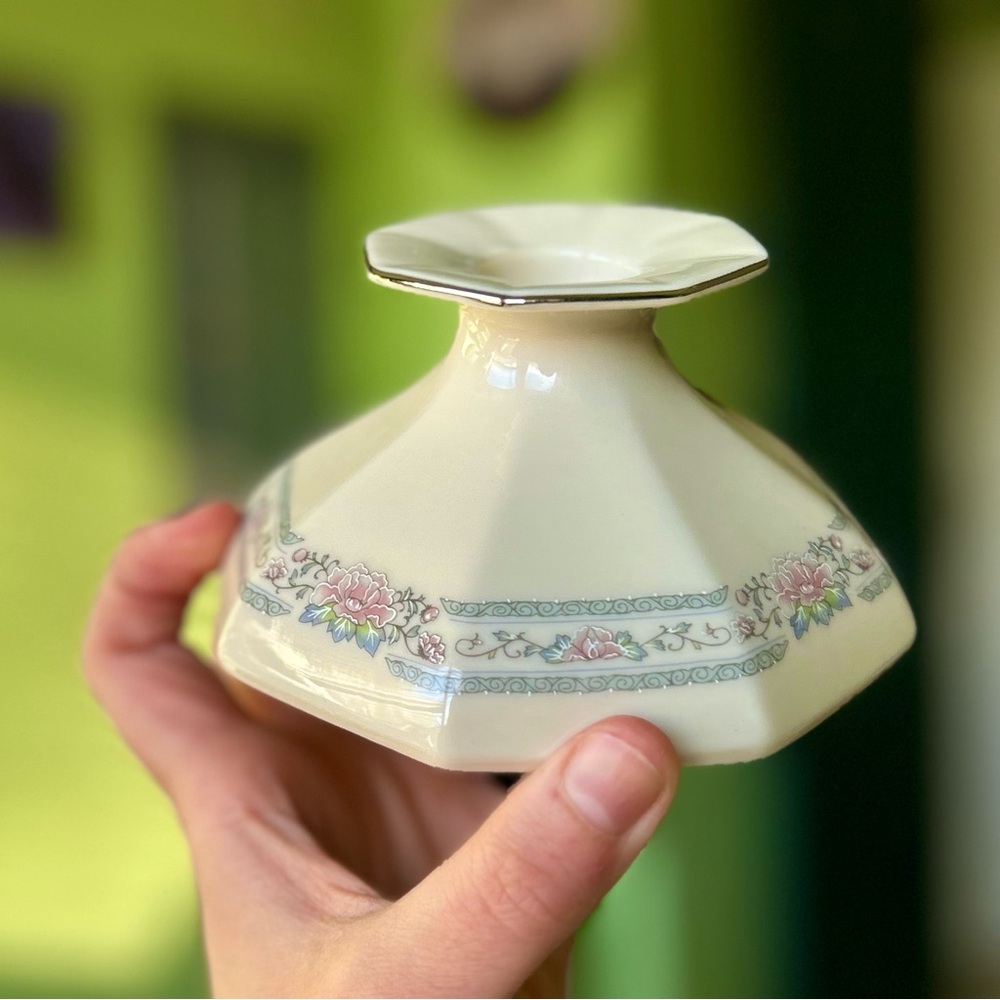 VTG Lenox Dainty Elegant Floral Porcelain Candlestick Holder Luxury Decor Art - Picture 4 of 11
